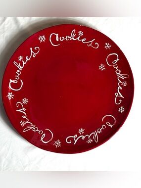 Red 'Cookies' Holiday Serving Plate